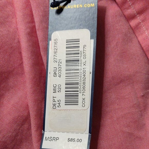 Ralph Lauren Chambray Oxford Short Sleeve Button Down Shirt XL New With Tags - Picture 3 of 7